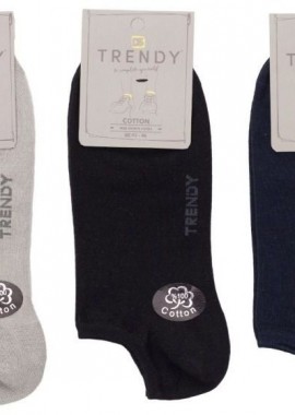 Trendy - Ανδρικά βαμβακερά σοσόνια MANUEL 3 ζευγάρια Trendy 33677 Ανοιχτό Γκρί