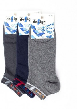 Design - Ανδρικά βαμβακερά σοσόνια SPORT 3 ζευγάρια Design 36519 Πολύχρωμο