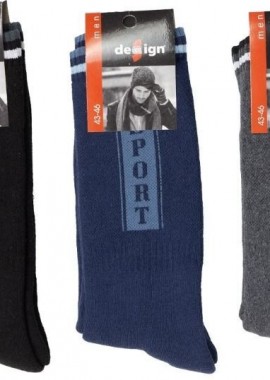 Design - Ανδρικές αθλητικές κάλτσες Mark ΙI 3 ζευγάρια Βαμβακερές Design 46464 Σκούρο Πολύχρωμο