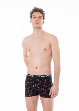 John Frank - Ανδρικό Boxer SO HOT Βαμβακερό John Frank 47209 Σκούρο Πολύχρωμο
