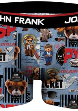 John Frank - Ανδρικό Boxer BLUE SPY Βαμβακερό John Frank 47221 Πολύχρωμο