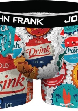 John Frank - Ανδρικό Boxer BEER CAP Βαμβακερό John Frank 47237 Πολύχρωμο