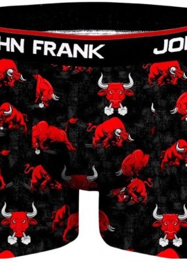 John Frank - Ανδρικό Boxer BULLS Βαμβακερό John Frank 47242 Σκούρο Πολύχρωμο