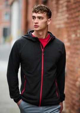 Regatta - Navigate Zip Hoodie Fleece Regatta TRF690 Black/Classic Red