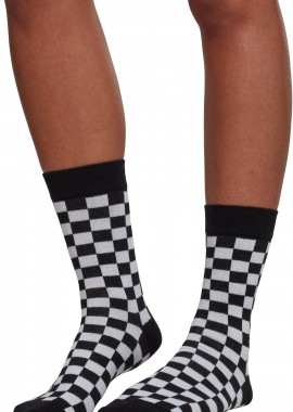 Urban Classics - Checker Socks 2-Pack Urban Classics TB2162-00826 black/white