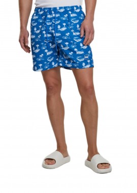 Urban Classics - PatternιSwim Shorts Urban Classics TB2679-20980 brightblue/white