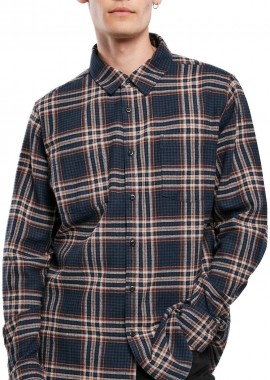 Urban Classics - Checked Campus Shirt Urban Classics TB3807-02747 darkblue/rustred