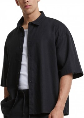 Urban Classics - Boxy Cotton Linen Shirt Urban Classics TB6608-00007 black