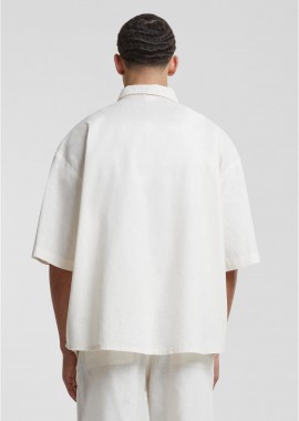 Urban Classics - Boxy Cotton Linen Shirt Urban Classics TB6608-02903 whitesand