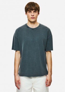 Dirty Laundry - Dirty Laundry Ανδρικό Pique T-Shirt Regular Fit DLMT000606 Σκούρο Γκρί