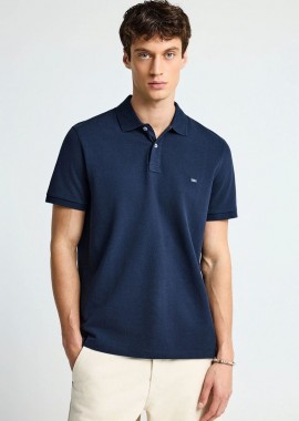 Funky Buddha - Funky Buddha Ανδρική Essential μπλούζα πόλο από βαμβάκι FBM013-001-11 Σκούρο Μπλέ