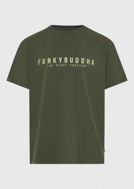 Funky Buddha - Funky Buddha Ανδρικό t-shirt με τύπωμα από βαμβάκι FBM013-011-04 Χακί