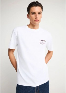 Funky Buddha - Funky Buddha Ανδρικό relaxed t-shirt με τύπωμα στην πλάτη FBM013-017-04 Λευκό