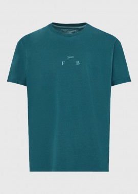 Funky Buddha - Funky Buddha Ανδρικό Relaxed T-shirt με Τύπωμα στην Πλάτη FBM013-019-04 Πετρόλ