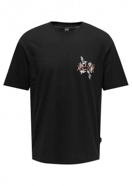 Only and Sons - Only and Sons Keane Ανδρικό Relaxed Fit T-Shirt 22033620 Μαύρο