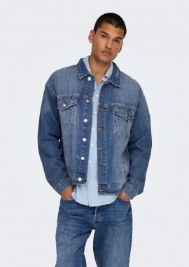 Only and Sons - Only and Sons Just Box Tai Denim Jacket 22031183 Ανοιχτό Μπλέ