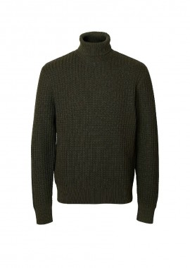 Selected - Selected Tom Ανδρικό Structure Rollneck Πλεκτό 16099209 Χακί