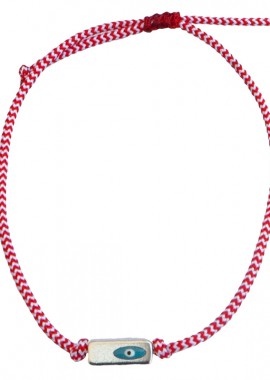 JT - Jt Χειροποίητο βραχιόλι μαρτάκι ματάκι από ορείχαλκο Ασημί