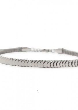 JT - Jt Unisex ατσάλινο βραχιόλι αλυσίδα χεριού τετράγωνο φίδι Ανδρικό