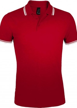 - Ανδρικό πόλο πικέ Pasadena Men SOLS 00577 Red/White