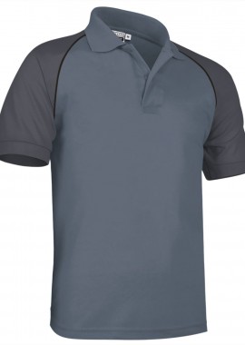 - Κοντομάνικο Polo Shirt VENUR Valento POVARGCGG Cement Grey-Charcoal Grey-Black