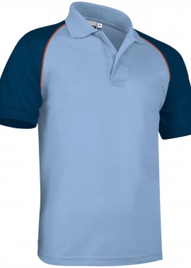 - Κοντομάνικο Polo Shirt VENUR Valento POVARGCCM Sky Blue-Orion Navy Blue-Party Orange