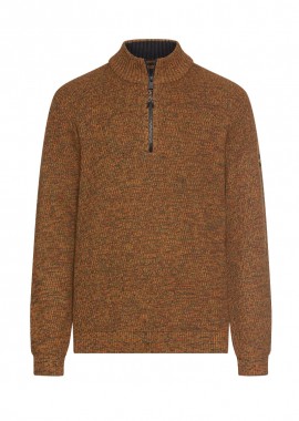 CAMEL ACTIVE - ΑΝΔΡΙΚΟ ΠΛΕΚΤΟ CAMEL ACTIVE PULLOVER TROYER ΚΑΝΟΝΙΚΗ ΓΡΑΜΜΗ ΠΟΡΤΟΚΑΛΙ/ΚΑΦΕ