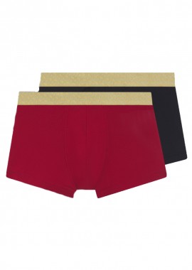 BOSS - ΑΝΔΡΙΚΟ ΕΣΩΡΟΥΧΟ BOSS Trunk 2P Gold Mono G ΜΑΥΡΟ/ΚΟΚΚΙΝΟ