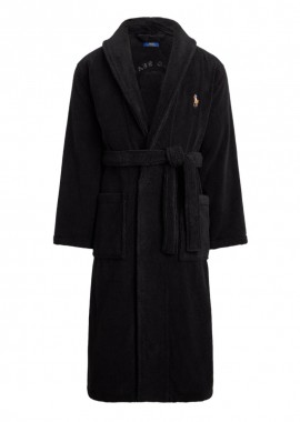 POLO RALPH LAUREN - ΑΝΔΡΙΚΗ ΡΟΜΠΑ SHAWL SLEEP POLO RALPH LAUREN ΜΑΥΡΟ