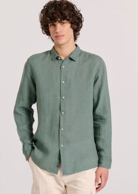 FUNKY BUDDHA - Garment dyed λινό πουκάμισο - The essentials
