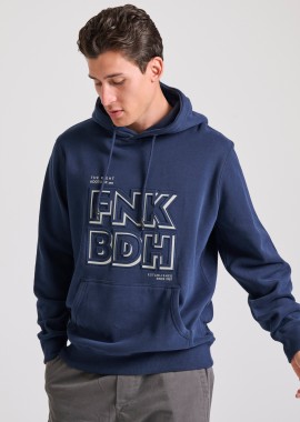 FUNKY BUDDHA - Relaxed fit φούτερ με embossed τύπωμα στο στήθος