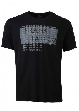 Frank Tailor - Αντρικό tshirt letters print. Casual style ΜΑΥΡΟ