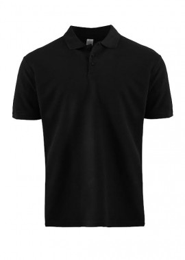 gsecret - Ανδρική μπλούζα τύπου Polo cotton κοντό μανίκι. ΜΑΥΡΟ