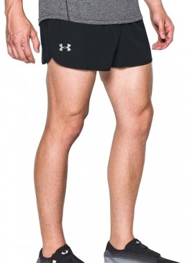 UNDER ARMOUR - PERFORMANCE RUNNING SPLIT SHORT ΜΑΥΡΟ