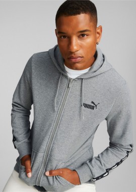 PUMA - PUMA ESSENTIALS+ TAPE FULL-ZIP HOODIE ΓΚΡΙ