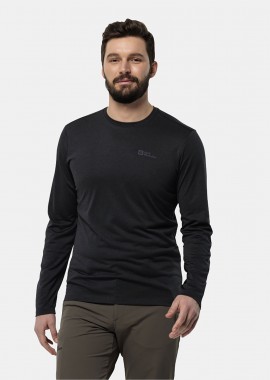 JACK WOLFSKIN - JACK WOLFSKIN SKY THERMAL LONG SLEEVE FUNCTIONAL SHIRT ΜΑΥΡΟ