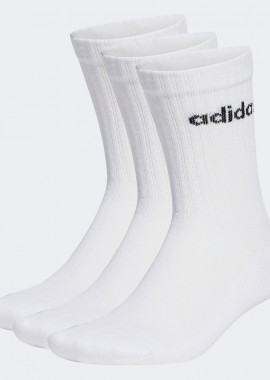 ADIDAS PERFORMANCE - ADIDAS LINEAR CREW CUSHIONED SOCKS 3 PAIRS ΑΣΠΡΟ