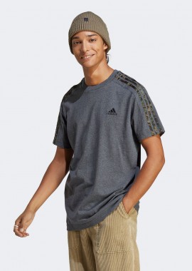 ADIDAS PERFORMANCE - ADIDAS ESSENTIALS SINGLE JERSEY 3-STRIPES T-SHIRT ΓΚΡΙ