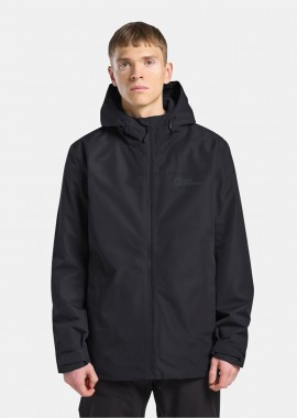 JACK WOLFSKIN - JACK WOLFSKIN TAUBENBERG 3IN1 JACKET ΜΑΥΡΟ