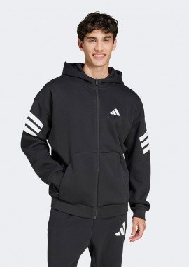ADIDAS PERFORMANCE - ADIDAS FUTURE ICONS 3-STRIPES FULL-ZIP HOODIE ΜΑΥΡΟ