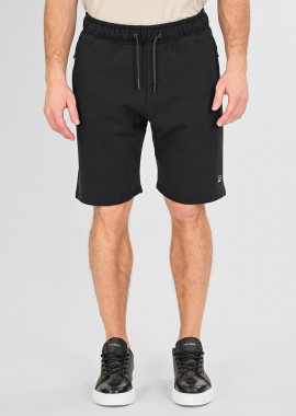 REBASE - REBASE TERRY FLEECE SHORTS WITH ZIPPERS AT POCKETS ΜΑΥΡΟ