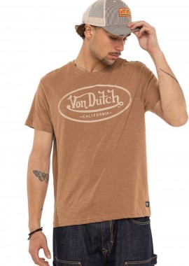 VON DUTCH - Von Dutch Logo Ανδρικό Tee - Taupe Beige -VD/P/1/TR/BRAD/26E