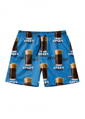 BEE UNUSUAL - BEE UNUSUAL Ανδρικό Μαγιό Greek Fuel Swim Shorts - Μπλε-BS-263207-BLUE
