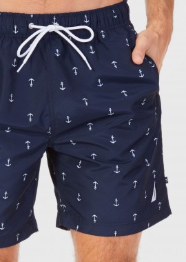 NAUTICA - Nautica ανδρικό μαγιό με μικροσχέδιο άγκυρες - T81111 Μπλε Σκούρο