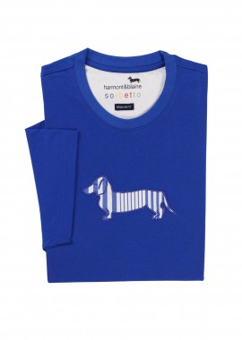 HARMONT & BLAINE - Harmont & Blaine ανδρικό T-shirt με κεντημένο λογότυπο Regular Fit - IRQ403021055R Μπλε