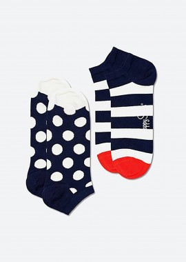 HAPPY SOCKS - Happy Socks unisex κοντές κάλτσες σε διάφορα σχέδια (Σετ 2 τεμάχια) - BDS02-6500 Μαύρο