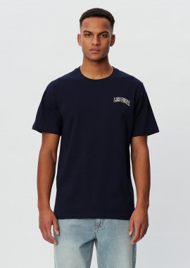 LES DEUX - Les Deux ανδρικό T-shirt μονόχρωμο με λογότυπο στο στήθος και στρογγυλή λαιμόκοψη