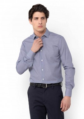 THE BOSTONIANS - The Bostonians ανδρικό πουκάμισο poplin με μικροσχέδιο Slim Fit
