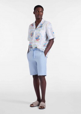 HARMONT & BLAINE - Harmont & Blaine ανδρική βερμούδα με λογότυπο Relaxed Fit - BJQ037053561 Μπλε Ανοιχτό