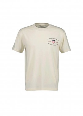 GANT - Gant ανδρικό T-shirt με graphic logo print Regular Fit - 2003394 Εκρού